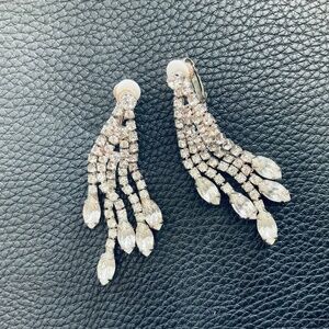 Rhinestone Non-pierced Dangling Earrings